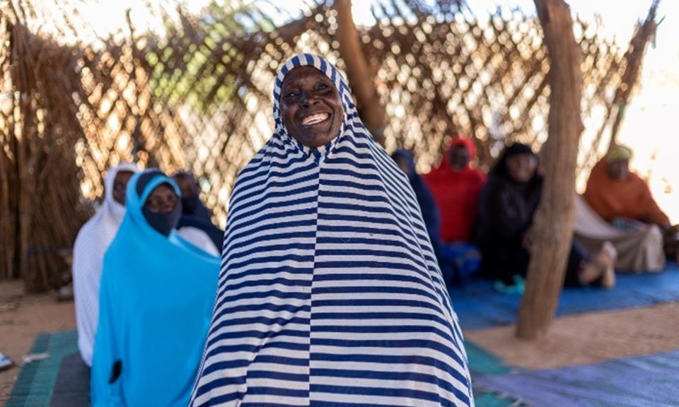 Fati Amadou after their weekly meeting with others women group members.