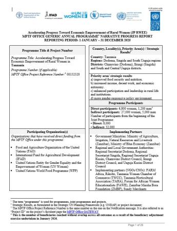 Tanzania 2025 report cover page
